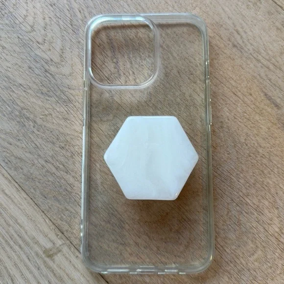 ❤️Ellie Rose - Clear Holographic iPhone 13 Pro Phone Holder Case - OS - Picture 2 of 5